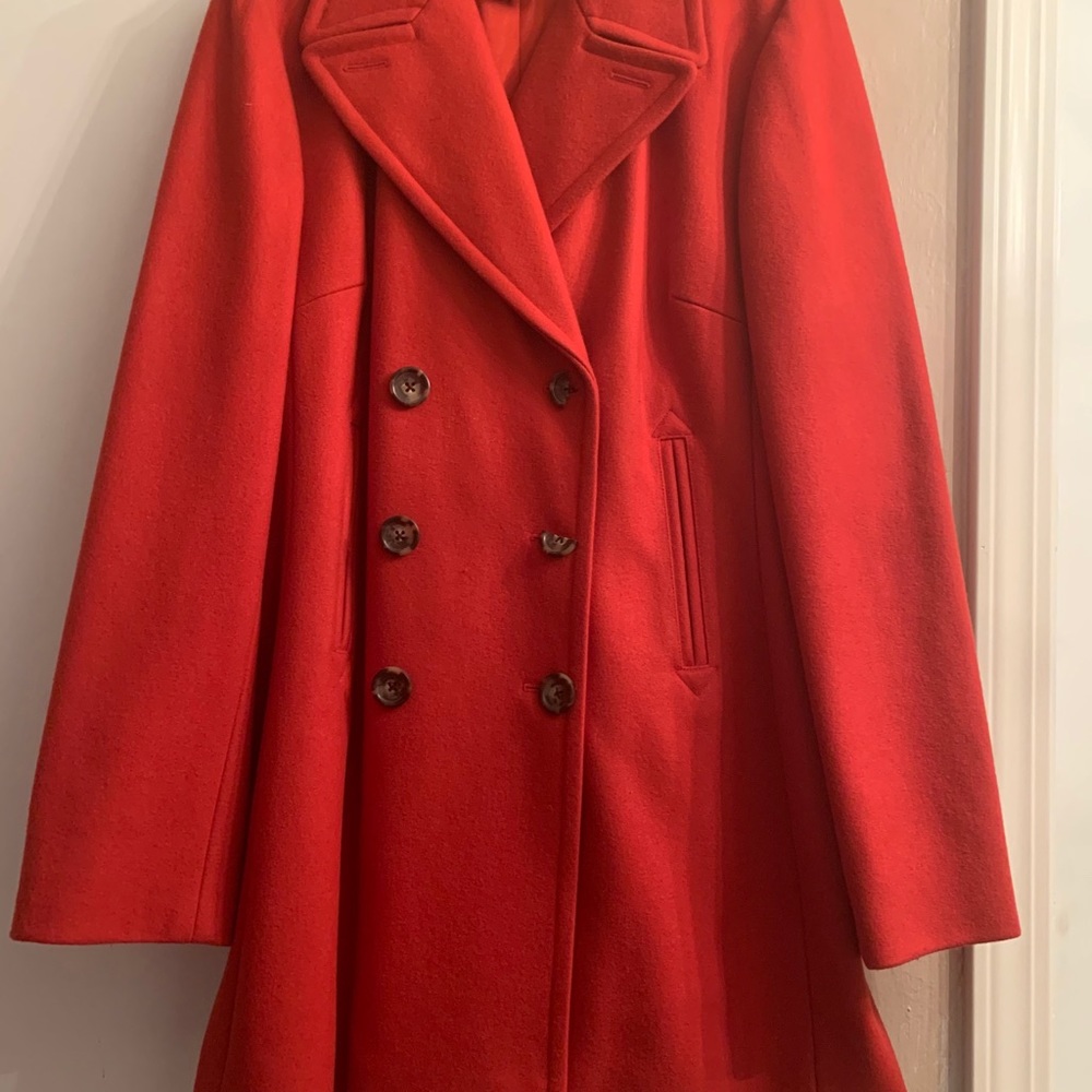 Preowned Banana Republic Vintage Red Pea Coat in L